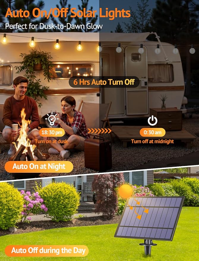 Larkvue 75FT Solar String Lights Outdoor - Image 4