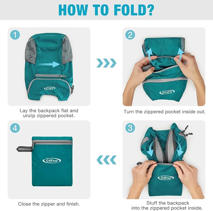 G4Free Lightweight Packable Hiking Backpack - Image 5