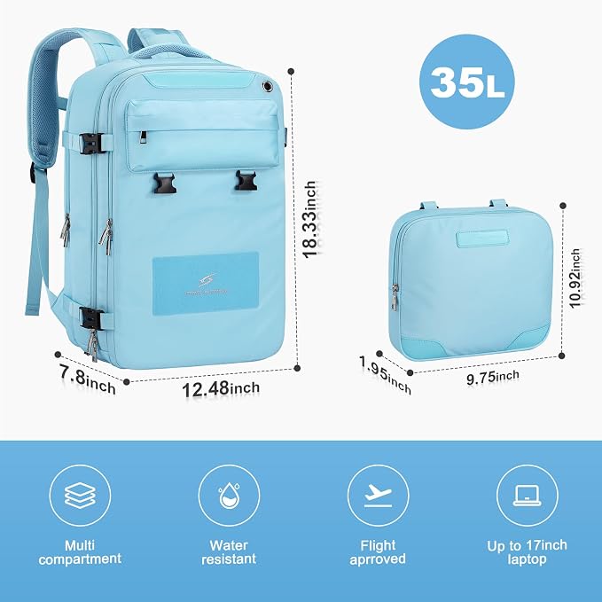 Maelstrom Travel Backpack for Women Men, 35L Waterproof Laptop Backpack Fits - Image 2