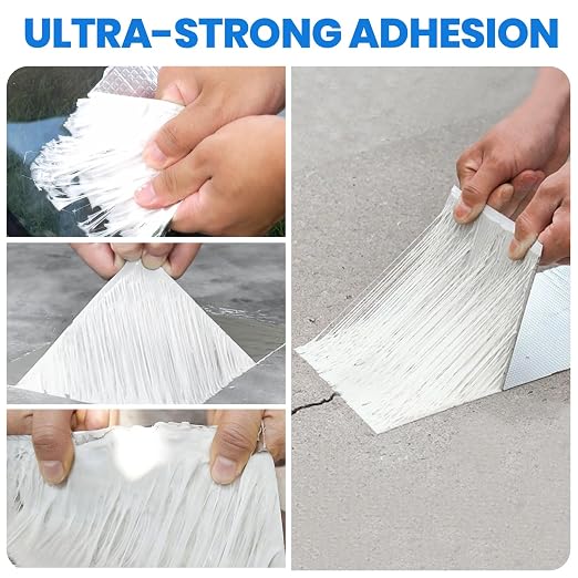 ADHES Butyl Tape Waterproof Tape, 2in x 16ft Aluminum Foil Tape, Butyl Sealant - Image 2