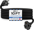 Iron Forge Cable 10 Ft Black Extension Cord, 10 Foot Extension Cord, 3 Prong by IronForgeCable
