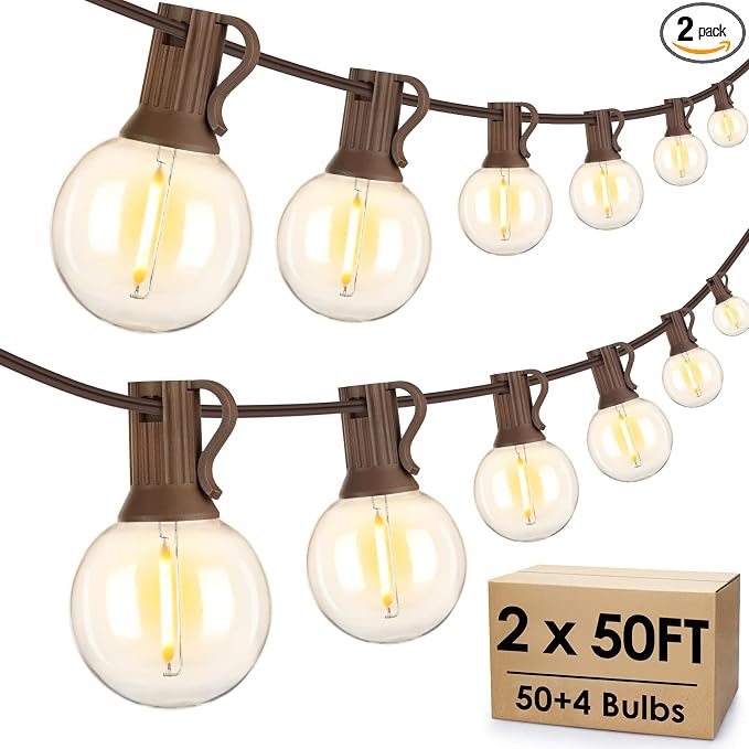 Mlambert 100Ft Outdoor String Lights, G40 Globe Patio Lights by Mlambert