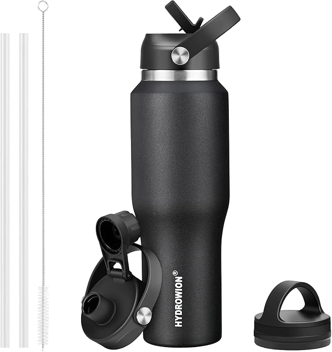 HYDROWION 32oz Stainless Steel Water Bottle, Double Wall Vacuum Insulated Water by HYDROWION