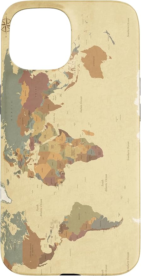 Globe Map Smartphone Cell Cover Gift World Map Pattern Phone Case by Unknown