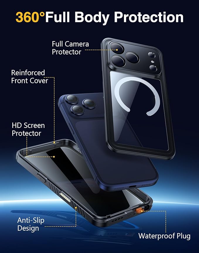 Lanhiem Magnetic for iPhone 17 Pro Max Case Waterproof, Built in Screen - Image 6