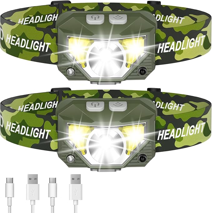 LHKNL Headlamp Flashlight, Lumen Ultra-Light Bright LED Rechargeable Headlight by LHKNLHOME