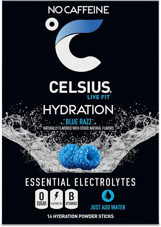 CELSIUS Hydration™ Blue Razz, Sugar Free Electrolyte Hydration Drink Mix - Image 5