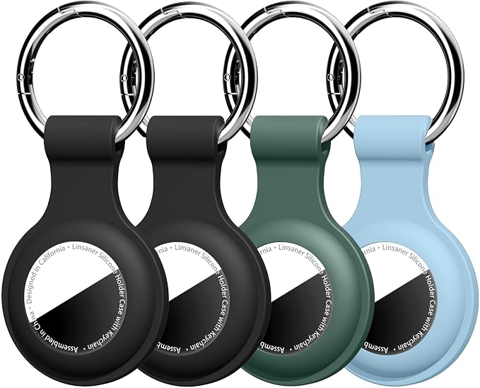 Linsaner Holder for AirTag 2nd Gen & 1st Gen, Silicone Case Keychain Key Ring by Linsaner