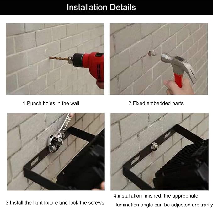 4Pack LED Flood Light Outdoor, 150W LED Work Light 15500lmwith 6FT US Plug - Image 6