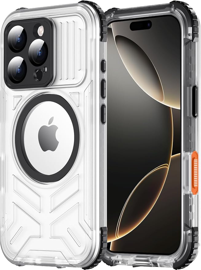 Red2Fire for iPhone 16 Pro Case Waterproof, Phone Case 6.3" Black by Red2Fire