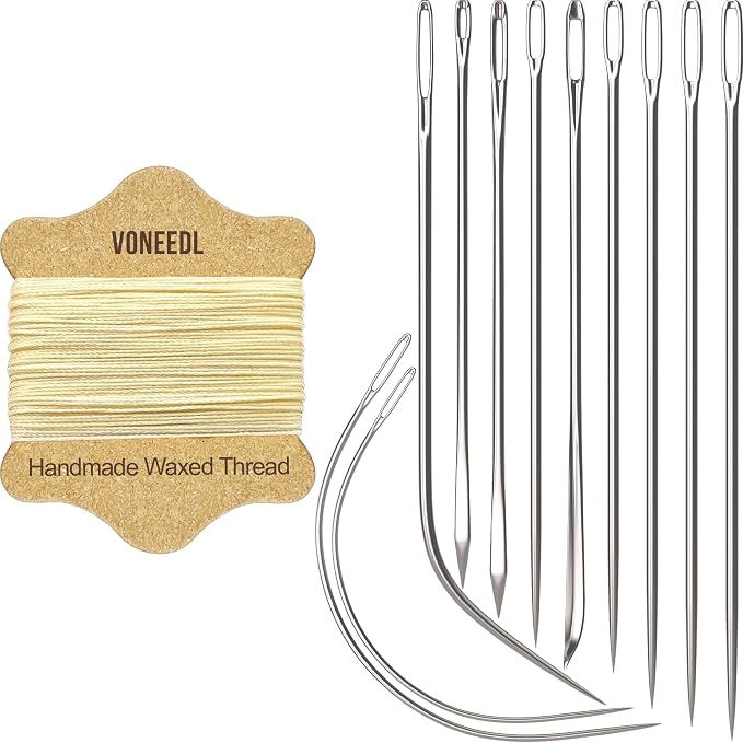 Upholstery Repair Kit: Waxed Sewing Thread & Heavy Duty Needles by VONEEDL