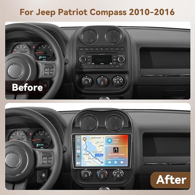 Hikity Android 15 Car Stereo for Jeep Compass Patriot 2010-2016 - Image 2