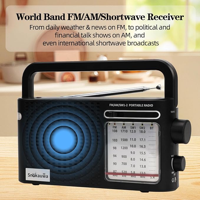 Portable Weather Radio AM FM SW, Wall Plug and Battery Powered, Transistor Radio - Image 2