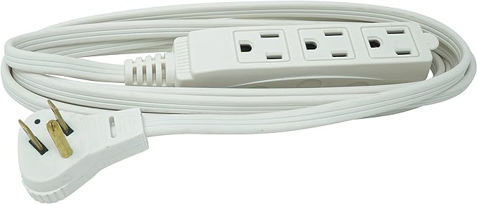 Woods Slimline Indoor Flat Extension Cord, 8 Ft, 16 Gauge Right Angle Plug - Image 7