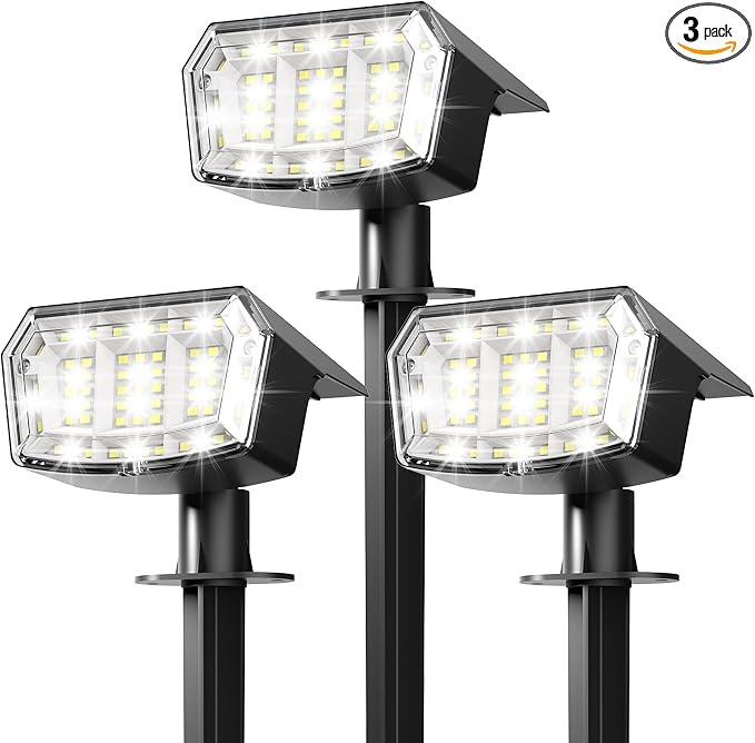AUDERWIN Solar Lights Outdoor Waterproof IP65, 63 LED 3 Lighting Modes Solar by AUDERWIN
