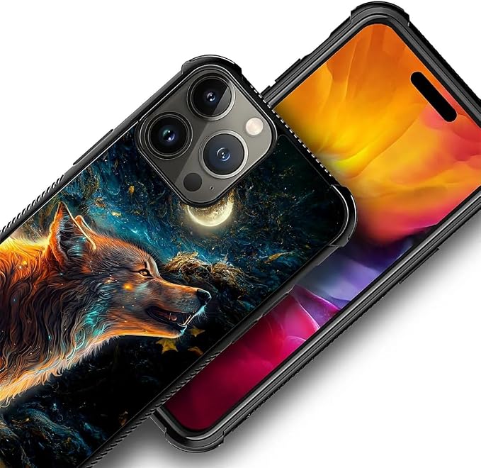 for iPhone 15 Pro Max Case, Star Cave Hungry Wolf Pattern Graphic Design Girl - Image 4
