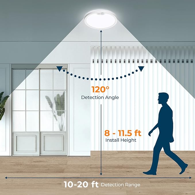 BLNAN Motion Sensor Ceiling Light Wired, 12 Inch 3000K 4000K 5000K Selectable - Image 5