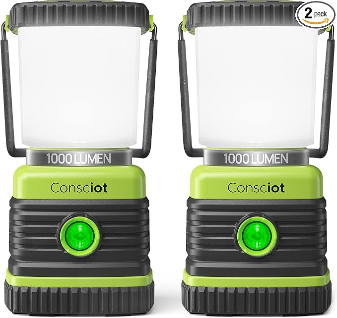 Consciot LED Battery Powered Camping Lantern, 4 Light Modes, IPX4 Waterproof by Consciot