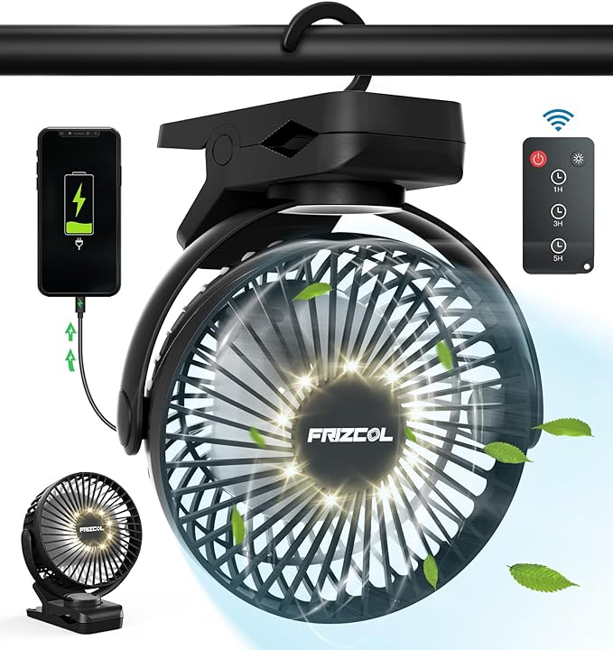Portable Clip on Fan 65 Working Hours, Camping Fans by FollowUsGetMoreInfoNow