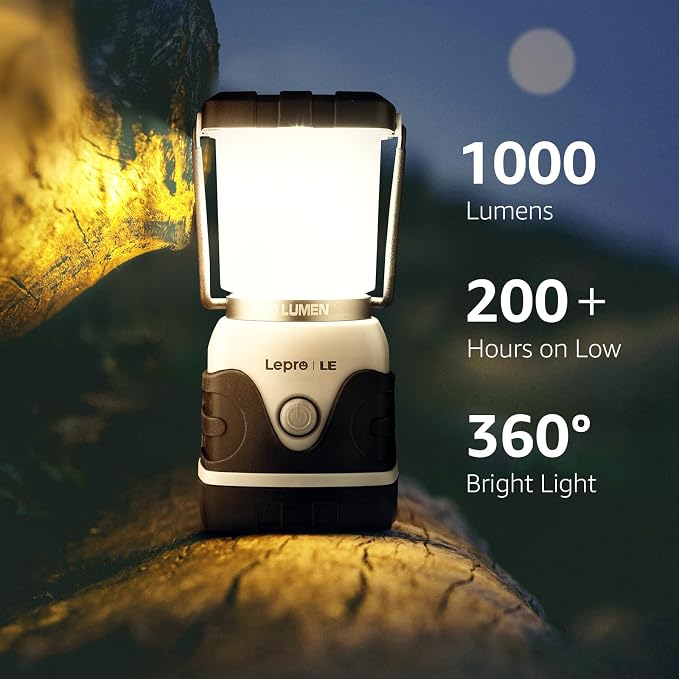 Lepro 1000LM Battery Powered LED Camping Lantern, Camping Essentials, - Image 2