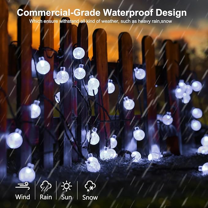 Joomer Solar Powered String Lights Waterproof, 39FT 60 LED Outdoor Solar String - Image 4
