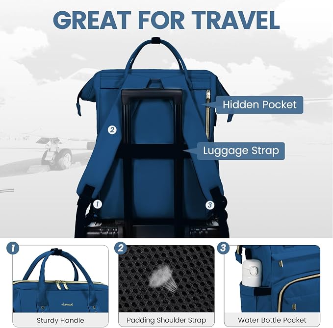LOVEVOOK Laptop Backpack for Women, 15.6 Inch Professional Womens Travel - Image 4