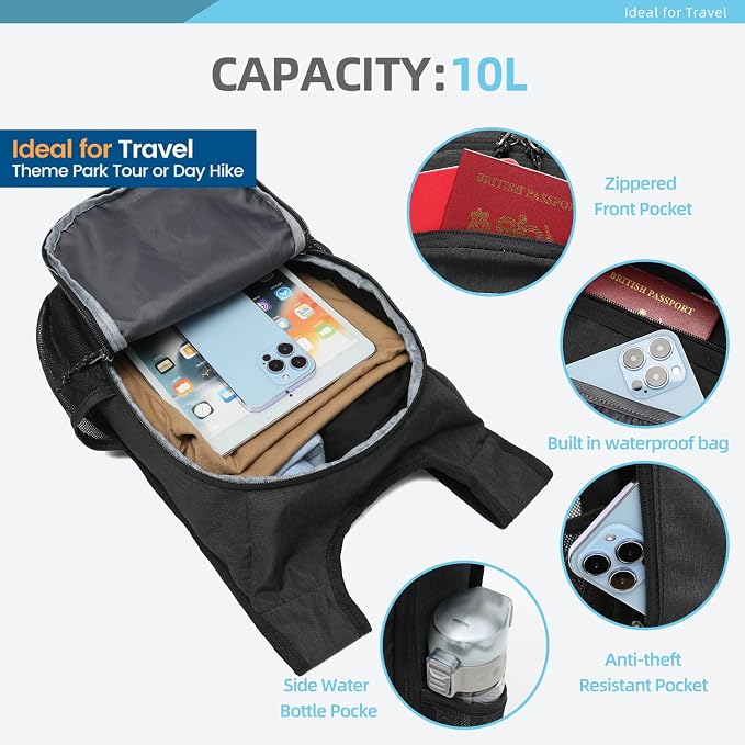 10L Foldable Lightweight Backpack – Packable Travel Daypack - Image 3