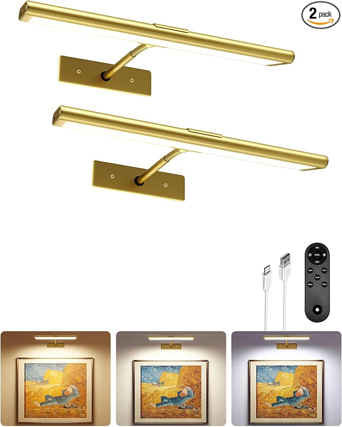 EZVALO Picture Light for Wall, 4800mAh Rechargeable Wireless Remote, Dimmable by EZVALO