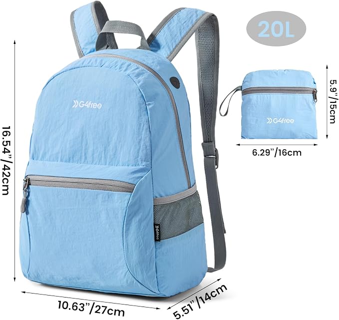 G4Free 20L Lightweight Packable Backpack Travel Hiking Daypack Foldable Backpack - Image 2
