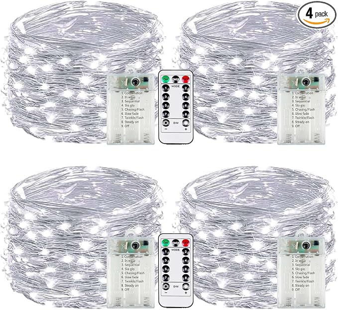 4-Pack Fairy Lights Battery Operated by EXF