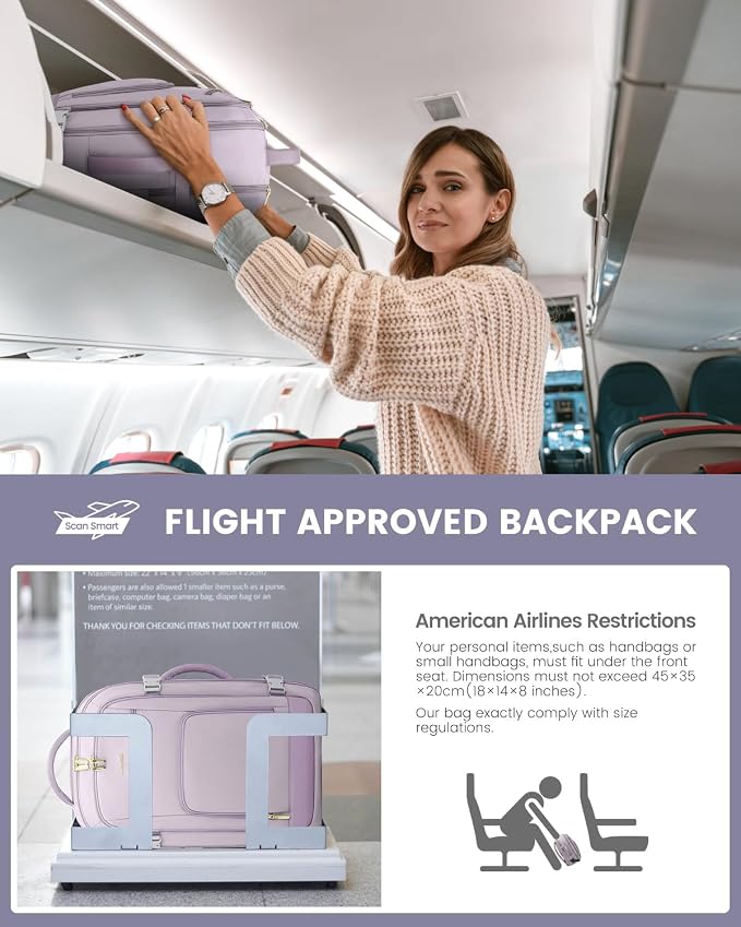 LOVEVOOK Travel Backpack For Women, 40L Carry On Backpack Flight Approved - Image 7