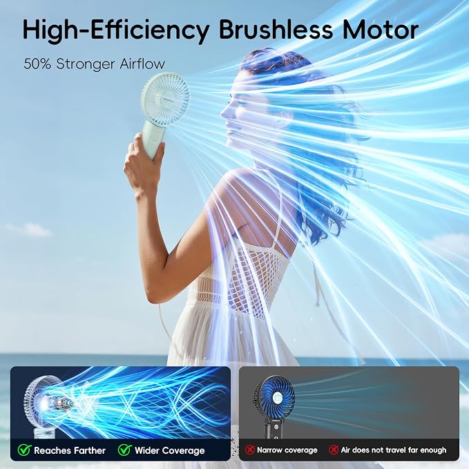 HandFan Upgraded 10, 000 mAh Quiet Handheld Fan - Image 3