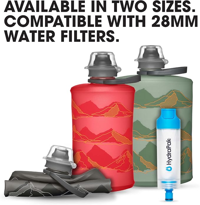 HydraPak Stow Collapsible Water Bottle – 350ml, 1L – Ultralight, Leak-Proof - Image 5