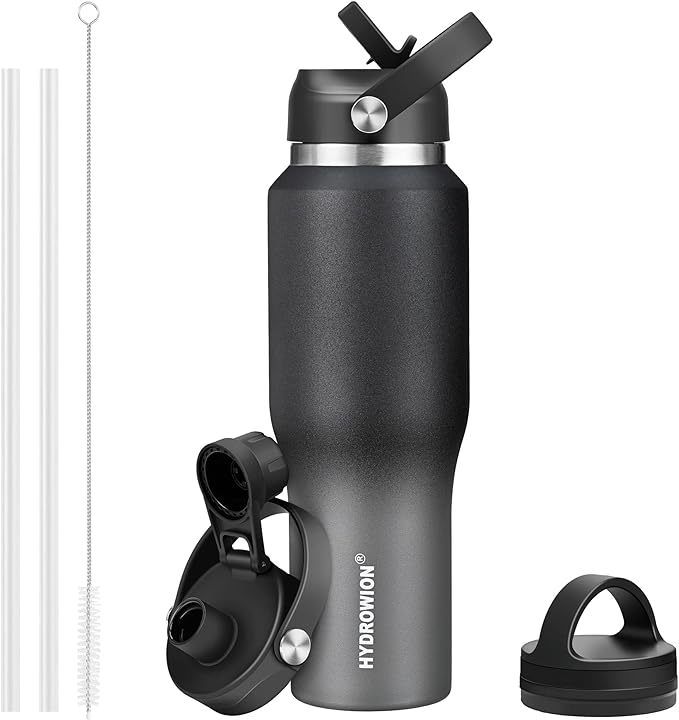 HYDROWION 32oz Water Bottle, Double Wall Vacuum Stainless Steel Insulated Water by HYDROWION