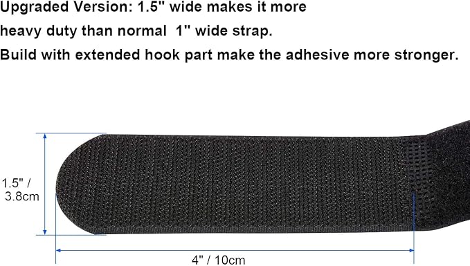 1.5 x 24 Inch Hook and Loop Cable Tie, 12 Pack Heavy Duty Adjustable Fastening - Image 3