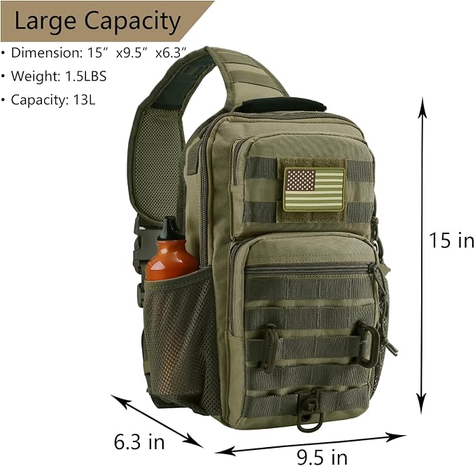 Rover Sling Pack Tactical Shoulder Sling Bag Backpack - Image 2