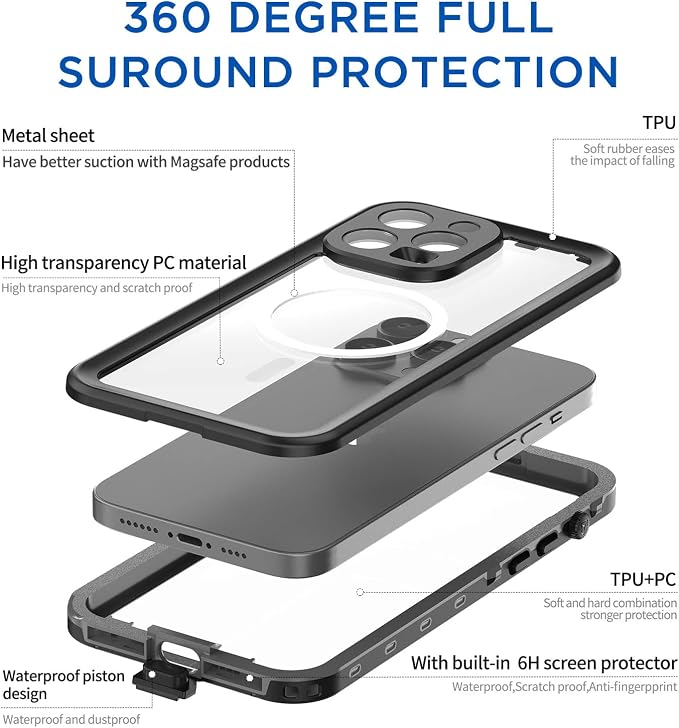 AICase for iPhone 14 Pro Max Case Waterproof, Compatible - Image 8