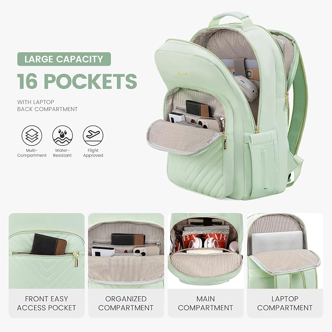 LOVEVOOK Laptop Backpack for Women 15.6 inch, Cute Womens Travel Backpack Purse - Image 2