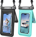 Floating Waterproof Phone Pouch 2 Pack, IPX8 Double Space Waterproof Phone Case by Rynapac