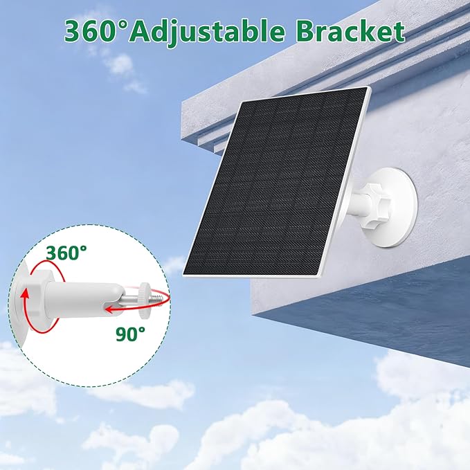 Zivif 10W Solar Panel for Security Camera, 10400mAh Built-in Battery, 5V - Image 5