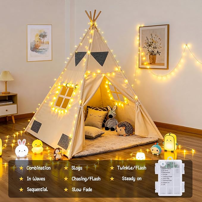 JMEXSUSS 2 Pack Battery Operated String Lights Outdoor Indoor, Total 66ft 200 - Image 4