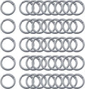 Carabiner Clip 48Pcs Grey Metal Key Ring Clip Circle Keychain Rings Bulk Spring by KJMLDIY