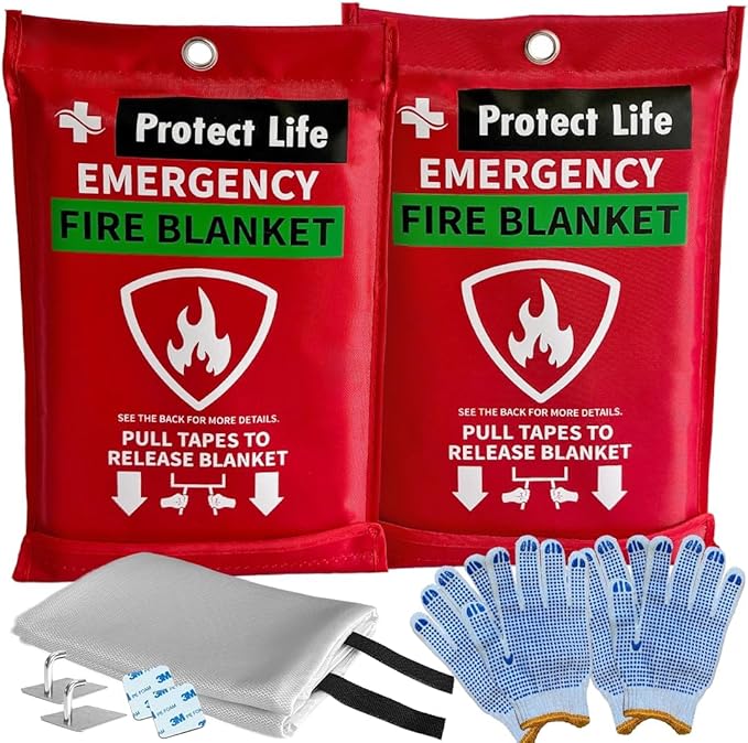 Protect Life Saving Emergency Fire Blankets 2 Pack by ProtectLife