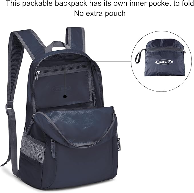 G4Free 20L Lightweight Packable Backpack Travel Hiking Daypack Foldable Backpack - Image 7