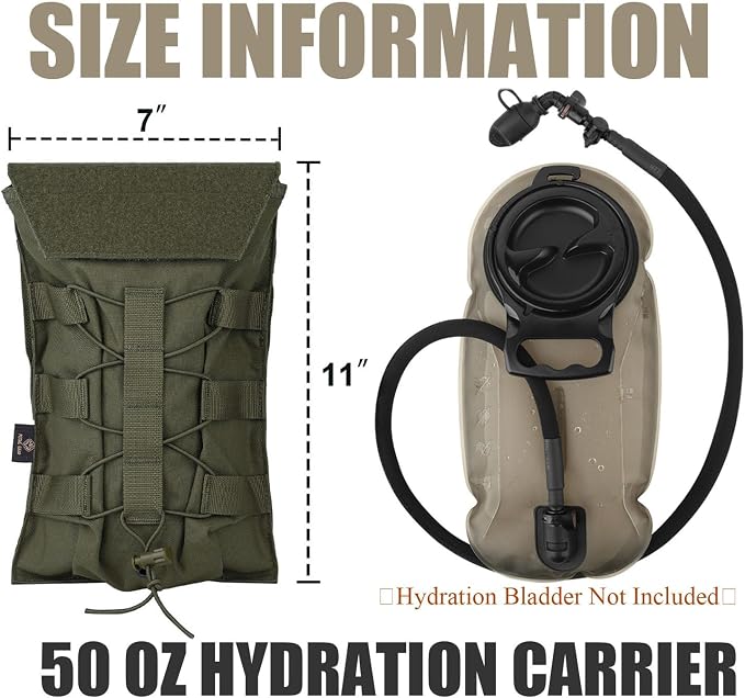 PETAC GEAR 1.5L / 3L Tactical Hydration Pack，Molle Carrier Pouch - Image 6