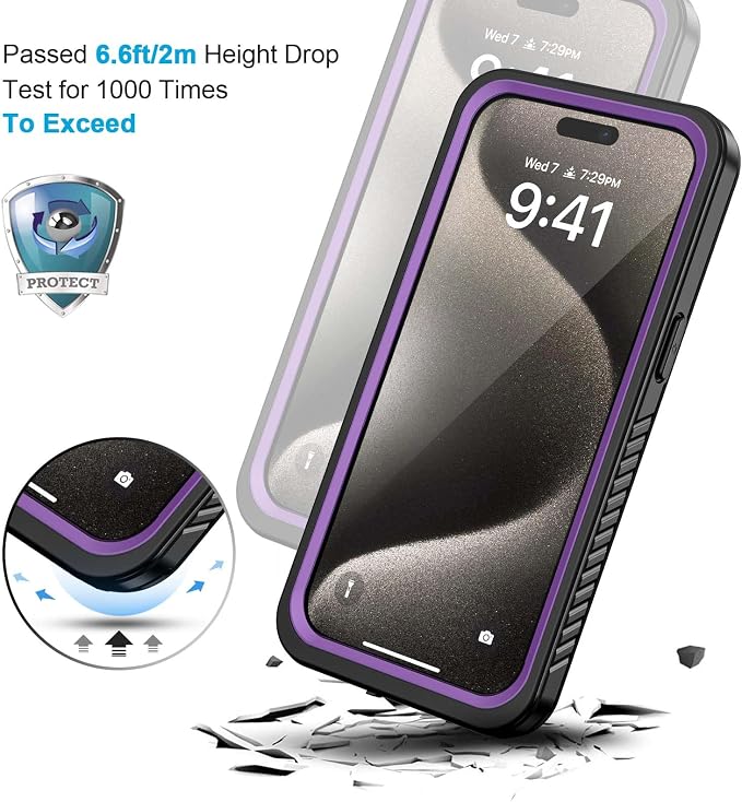 Lanhiem for iPhone 15 Pro Max Case, IP68 Waterproof Dustproof Shockproof Cases - Image 5