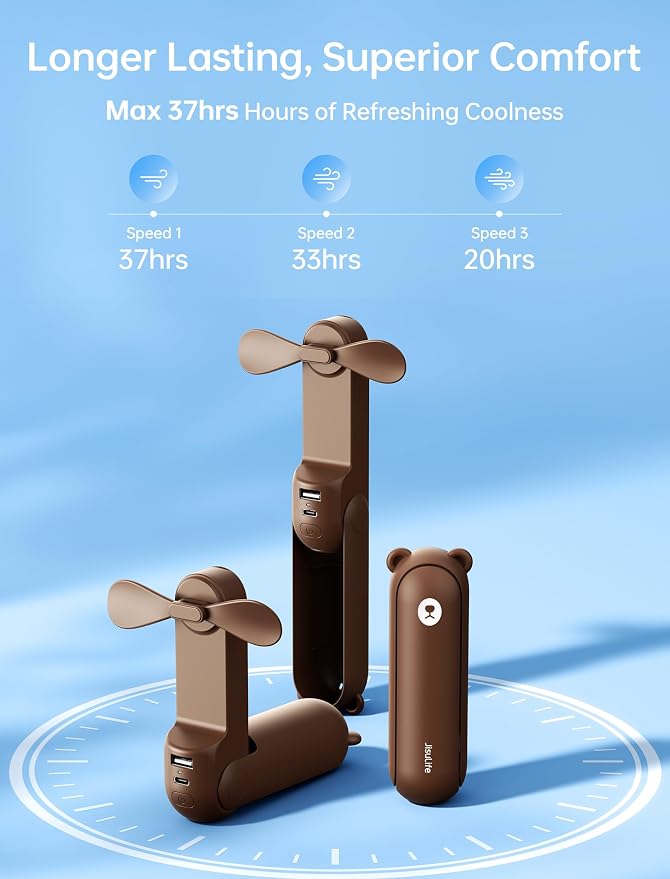 JISULIFE Handheld Fan 8 Plus: All-in-One Mini Fan - Image 3