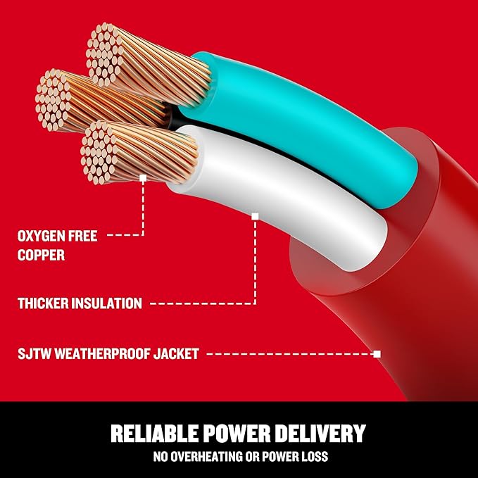 CRAFTSMAN 100 Ft. Indoor/Outdoor Extension Cord 16/3 SJTW, Waterproof Flexible - Image 3