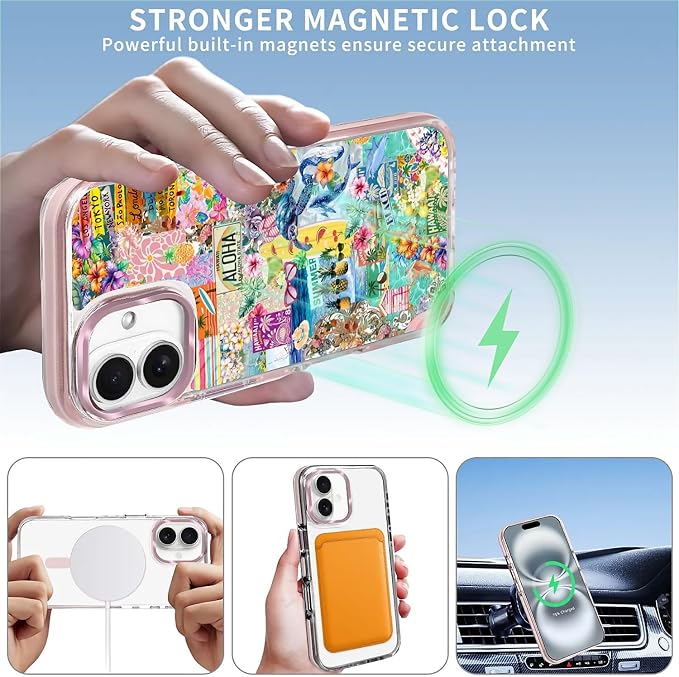 Case for iPhone 16 Plus, Hawaii Aloha Cover Coastal Beach Collage Phone Case - Image 3