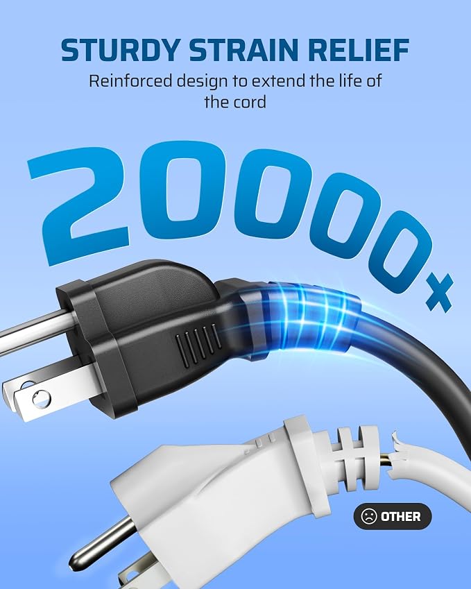 DEWENWILS Short Extension Cord, 1 Foot Power Cord, 16 AWG SJTW Weatherproof - Image 5